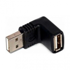  ПЕРЕХІДНИК USB 2.0 АM/AF GRESSO, МОДЕЛЬ 6012, БЕЗ ФЕРИТІВ, 90 ГРАДУСІВ, ЧОРНИЙ, КУЛЕК, fig. 1 