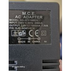  Блок живлення input: 220-240V, 50-60Hz, 120mA// output: 7,5V, 1000mA шт 5,5*1,7мм, fig. 1 