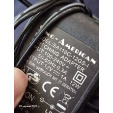  Блок живлення input: 100-240V, 50-60Hz, 0,28A// output: 12V, 1A шт 5,5*1,7мм, фото 1 