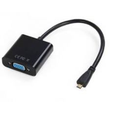  ПЕРЕХІДНИК miniHDMI (MALE) - VGA (FEMALE) 30cm, Black, 4K/2K, Пакет (02862), fig. 1 