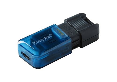  USB флеш накопитель Kingston 64GB DataTraveler 80 M USB-C 3.2 Blue/Black (DT80M/64GB), фото 2 
