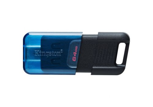  USB флеш накопитель Kingston 64GB DataTraveler 80 M USB-C 3.2 Blue/Black (DT80M/64GB), фото 1 