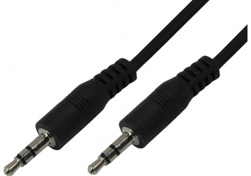  КАБЕЛЬ AUX Audio DC3.5 тато-тато 3.0м, GOLD Stereo Jack, (круглий) Black cable, Пакет Q300 (5170), фото 1 