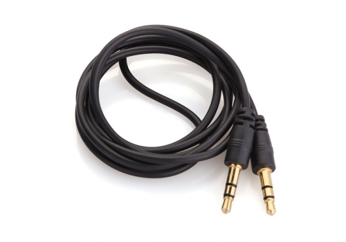  КАБЕЛЬ AUX Audio DC3.5 тато-тато 5.0м, GOLD Stereo Jack, (круглий) Black cable, Пакет Q200 (6028), фото 1 