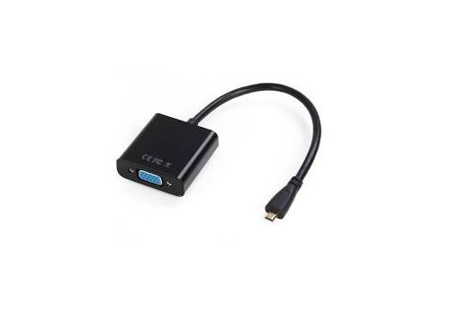  ПЕРЕХІДНИК miniHDMI (MALE) - VGA (FEMALE) 30cm, Black, 4K/2K, Пакет (02862), fig. 1 